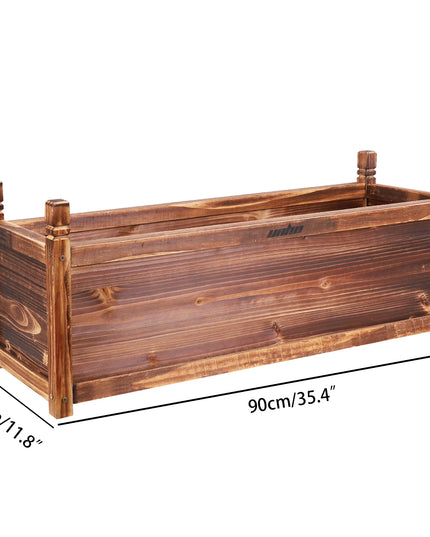 Wood Planter Box Outdoor Raised Planter Beds Garden Large Patio Containers for Flowers Vegetables