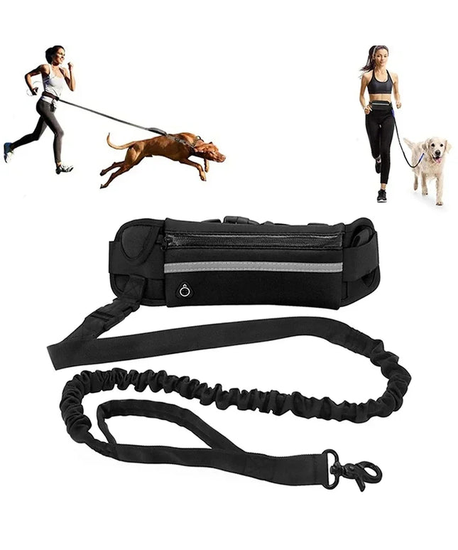Hands Free Dog Leash for Running Walking Reflective Leash with Waist Bag Retractable Elastic Belt Dog Traction Rope Pet Products