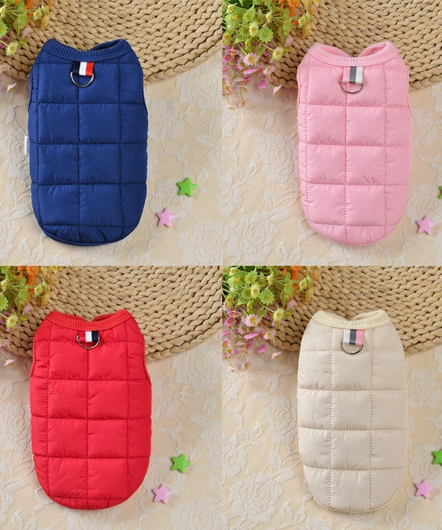 Winter Warm Cotton Padded Jacket Windproof Simple Dogs Vest Coats For Small Medium Dog Puppy French Bulldog Pet Dogs Clothing