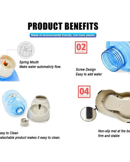 6Meal Automatic Pet Feeding Solution with Integrated Water Dispenser for Cats and Dogs in Set Includes Food Scoop Ideal for Sma