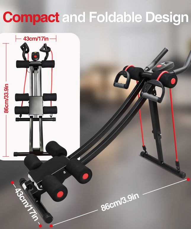 GIKPAL Foldable Ab Machine Ab Workout Equipment for Home Gym,Core & Abdominal Trainer Fitness Equipment Max 440lbs LCD Display