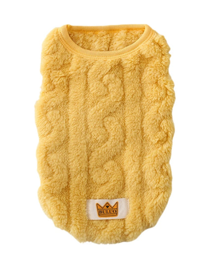 Solid Cute Wavy Double-sided Puppy Kitten Warm Coat Sweater Autumn Winter Fleece Pullover Pet Clothes for Small Medium Dogs Cats