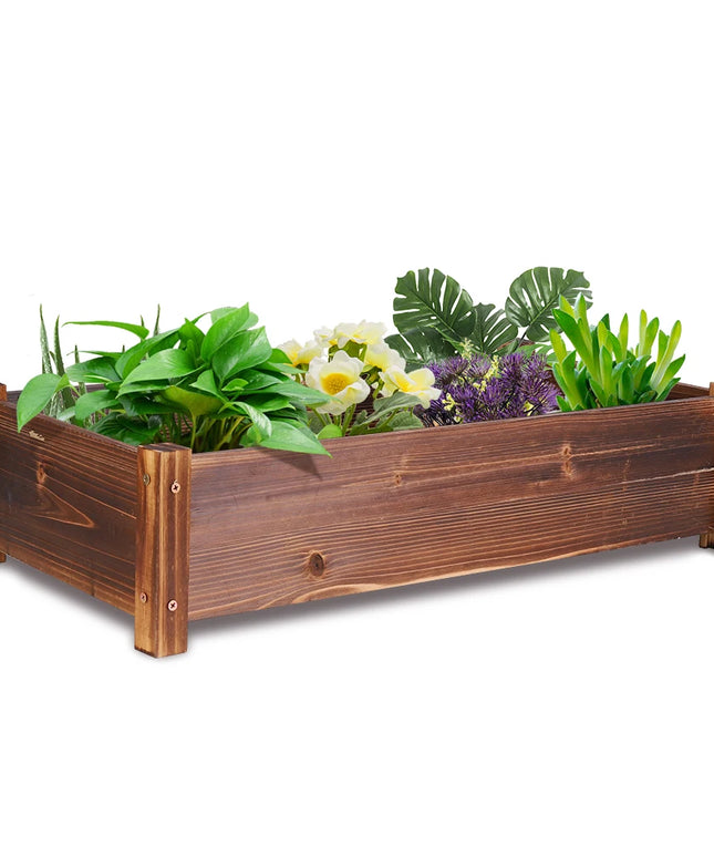 Raised Garden Bed Large Wooden Planter Garden Boxes Elevated Plant Box Vegetable Flower Growing Bed