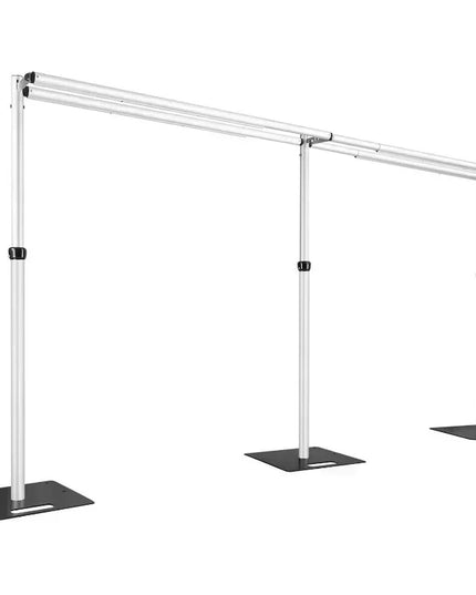 3Mx6M Adjustable Double Crossbar Pipe&Drape Backdrop Stand Suitable for Wedding Ceremony Curtain Decor Portable Aluminum Stand