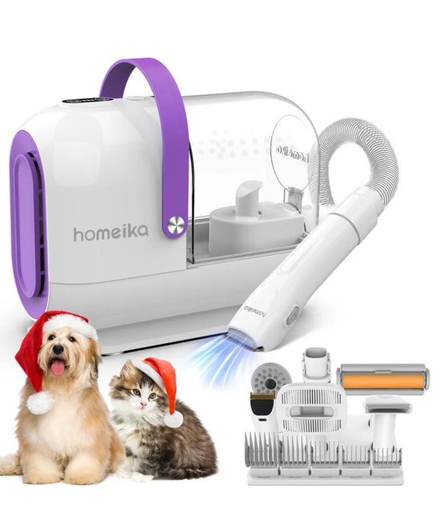 Homeika Dog Grooming Kit,3L Dog Hair Vacuum with 99% Pet Hair Suction Power,Silent Pet Vacuum Groomer,Dog/Cat Hair Removal Brush