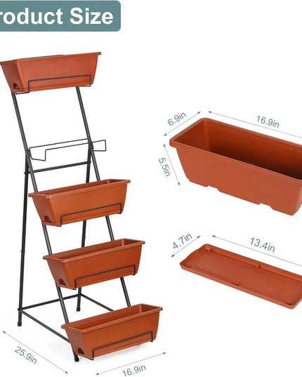 Vertical Garden Bed, 5th Floor, Vertical Elevated Garden, Flower Pot, Outdoor Herbal Garden, Flower Pot, Layered Flower Pot Box