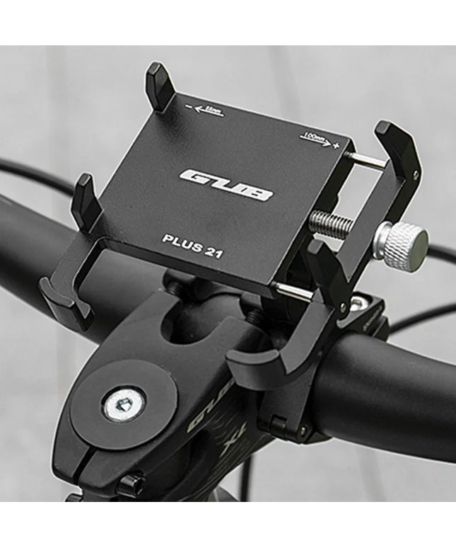 GUB PLUS 21 Bike Phone Holder Aluminum Alloy Cell Phone Holder Bracket Rotatable Adjustable Anti-slip for 22.2-31.8mm Handlebar