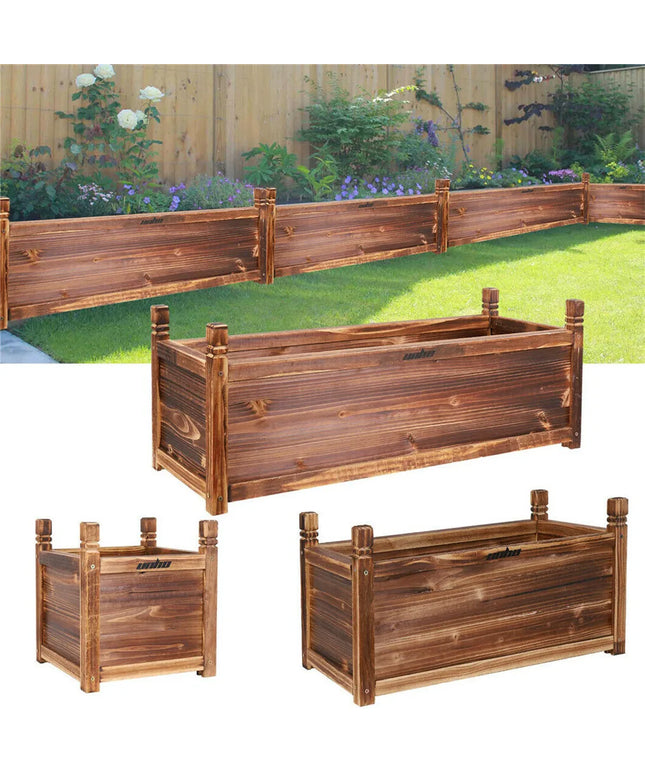 Wooden Raised Flower Bed Indoor Outdoor Vegetable Herb Planter Pot Garden Bed Flower Display