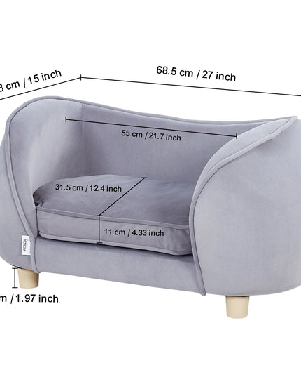 SucceBuy Pet Sofa Dog Couch for Medium-Sized Dogs and Cats Soft Velvety Dog Sofa Bed for Living Room Bedroom Pet Store or Clinic