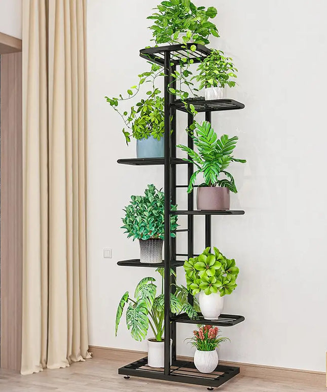 Metal Plant Stand 7 Tier 8 Potted Flower Pot Holder Shelf, Plant Shelf Corner Display Rack For Patio Garden Balcony Living Room