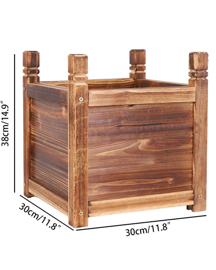 Wooden Raised Flower Bed Indoor Outdoor Vegetable Herb Planter Pot Garden Bed Flower Display