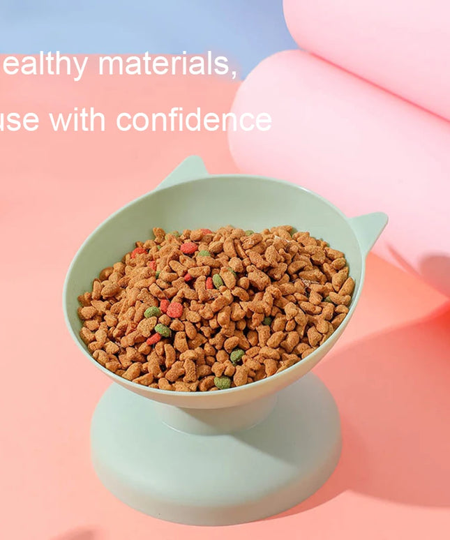 Cat pet feeding and drinking bowl, dog bowl, cat bowl, high footed slanted mouth bowl, pet supplies