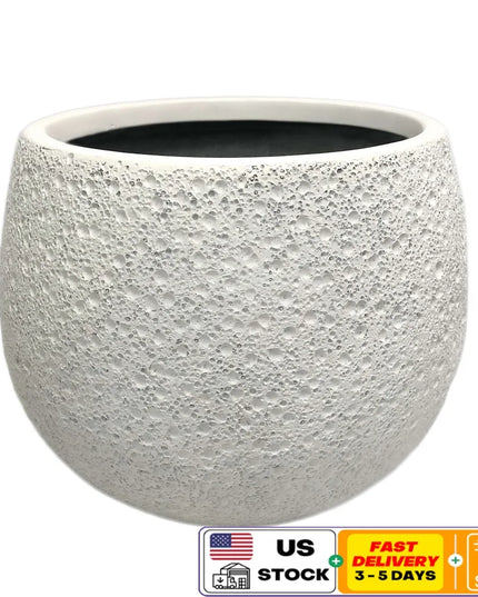 Durable 13 Inch Resin Moon Planter Weatherproof Outdoor Decor with Drainage Holes Unique Round Garden Planter Magical Design