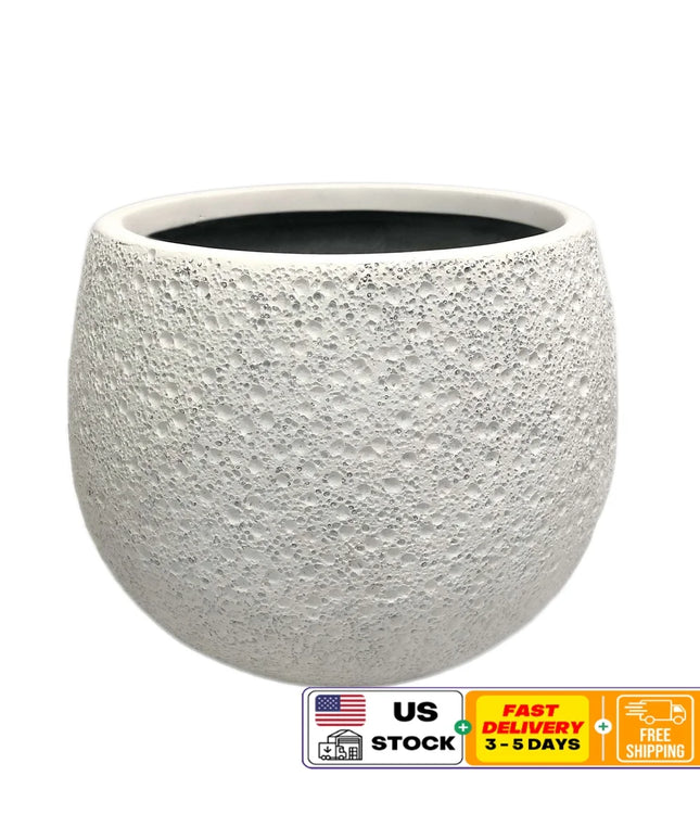 Durable 13 Inch Resin Moon Planter Weatherproof Outdoor Decor with Drainage Holes Unique Round Garden Planter Magical Design
