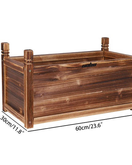Wood Planter Box Outdoor Raised Planter Beds Garden Large Patio Containers for Flowers Vegetables