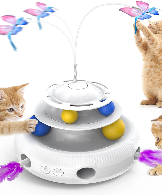 Chargeable Cat Laser Interactive Indoor Cat Puzzle Pet Toys Automatic USB Cat Teaser Pet Toys Smart Cat Feather