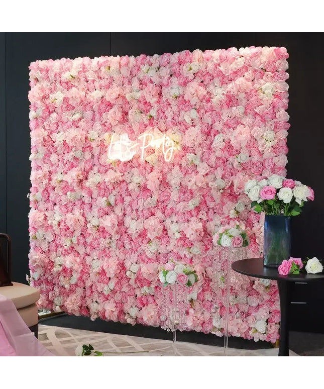 12PCS Artificial Flowers Roses Wall Panel 3D Flower Backdrop Faux Roses for Wall Party Wedding Bridal Shower Outdoor Decoration