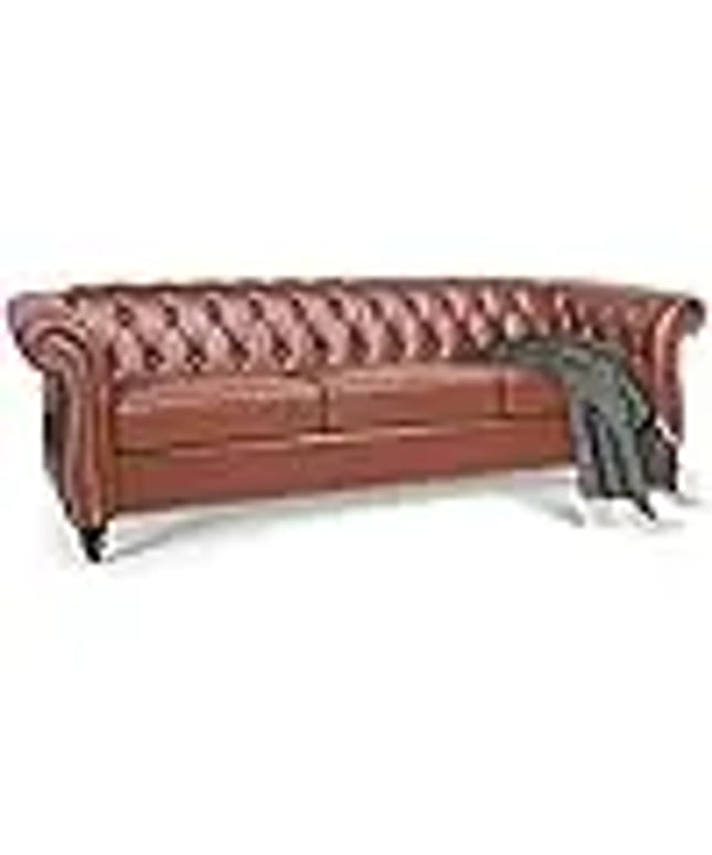 84" Leather Chesterfield Sofas and Chair for Living Room Furniture Sets