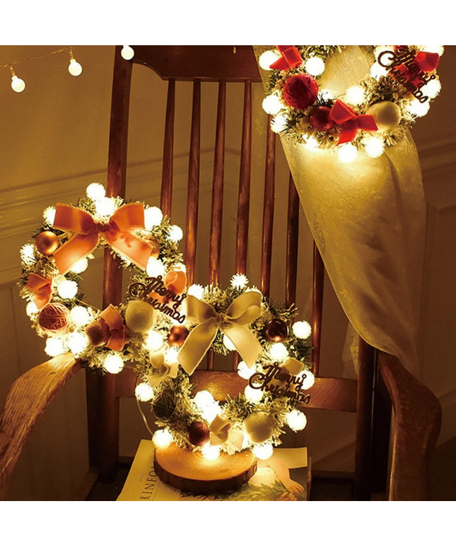 Multicolor Christmas Pendant LED Light String Wreath Package Decoration