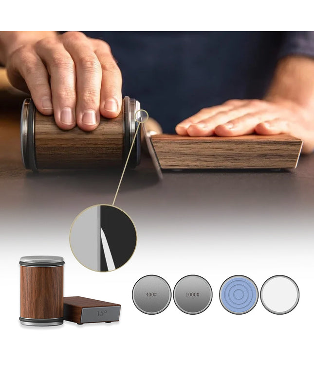 Kitchen Gadget Roller Sharpener Tungsten Steel Adjustable Angle Round