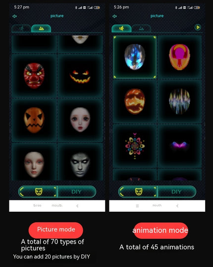 Halloween Face Masks Full Color LED Luminous Mask Face Changing Mask Party Bar Props