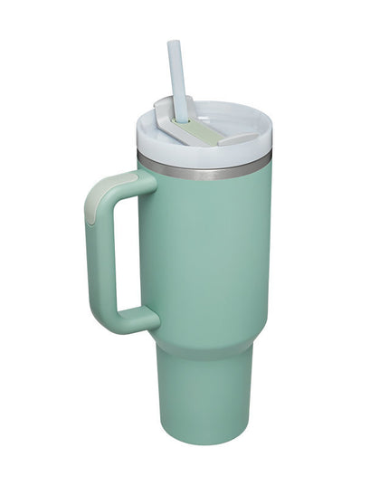 40 Oz Tumbler With Handle Straw Insulated, Stainless Steel Spill Proof Vacuum Coffee Cup Tumbler With Lid Tapered Mug Gifts For Valentine Lover Suitable For Car Gym Office Travel