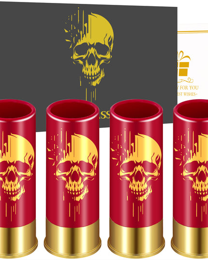 4pcs Skull Shot Glasses, 1.5oz - Reusable, High-Quality Plastic Bullet Cups For Whiskey, Cocktails & Wine, Perfect For Bars, Parties & Gifts