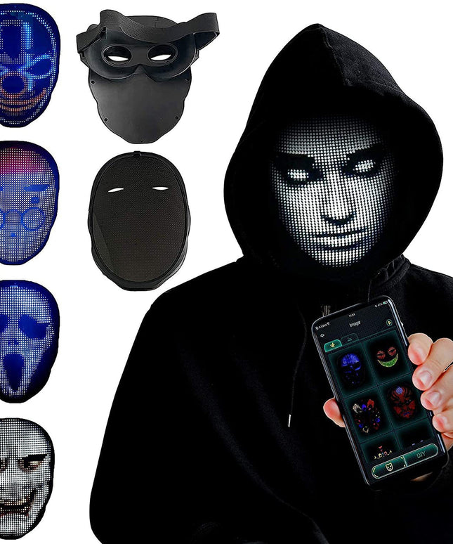 Halloween Face Masks Full Color LED Luminous Mask Face Changing Mask Party Bar Props