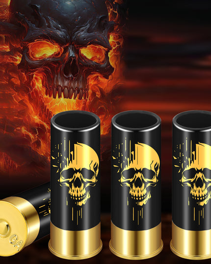 4pcs Skull Shot Glasses, 1.5oz - Reusable, High-Quality Plastic Bullet Cups For Whiskey, Cocktails & Wine, Perfect For Bars, Parties & Gifts
