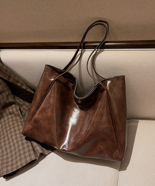Fashion Handbag New Autumn And Winter Japanese And Korean Large Capacity Soft Leather Shoulder Bag Retro Casual Handbag