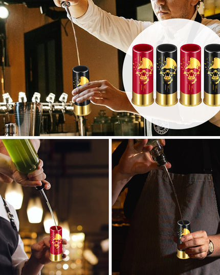 4pcs Skull Shot Glasses, 1.5oz - Reusable, High-Quality Plastic Bullet Cups For Whiskey, Cocktails & Wine, Perfect For Bars, Parties & Gifts