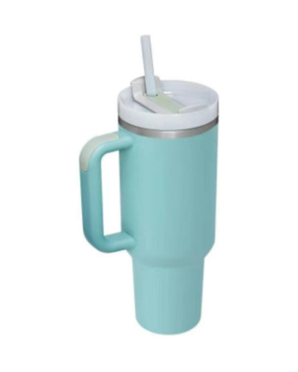 40 Oz Tumbler With Handle Straw Insulated, Stainless Steel Spill Proof Vacuum Coffee Cup Tumbler With Lid Tapered Mug Gifts For Valentine Lover Suitable For Car Gym Office Travel