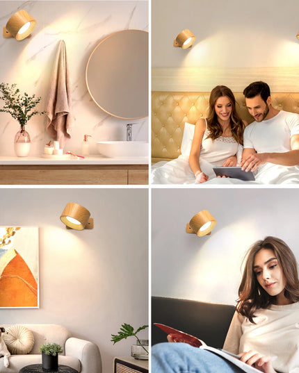 1Pc/2Pcs LED Wall Sconces, 3 Brightness Levels 3 Color Modes Wall Lights, Battery Operated 360° Rotatable Touch Control Wall Lam