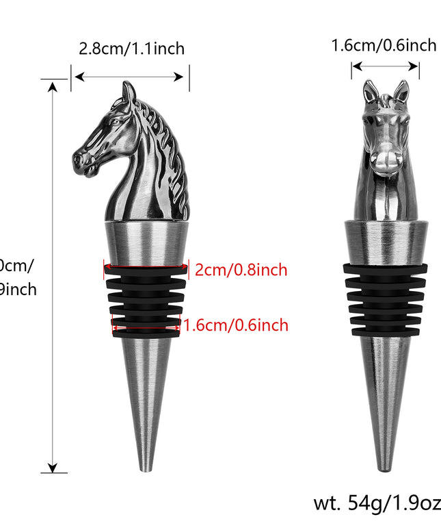 Luxury Horse Head Wine Bottle Stopper Animal-shaped Wine Stopper For Preserving Red Wine, A Kitchen Storage Gift, A Birthday Gift For Universal Wine Preservation Supplies.