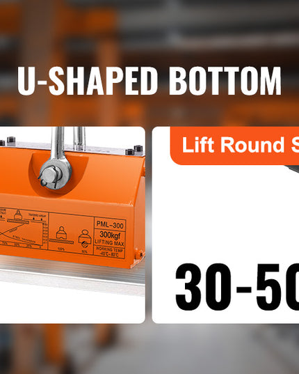 SucceBuy 100KG-2000KG Permanent Magnetic Lifter Pulling Capacity 2.5 Safety Factor Neodymium & Steel Lifting Magnet Lift Magnets